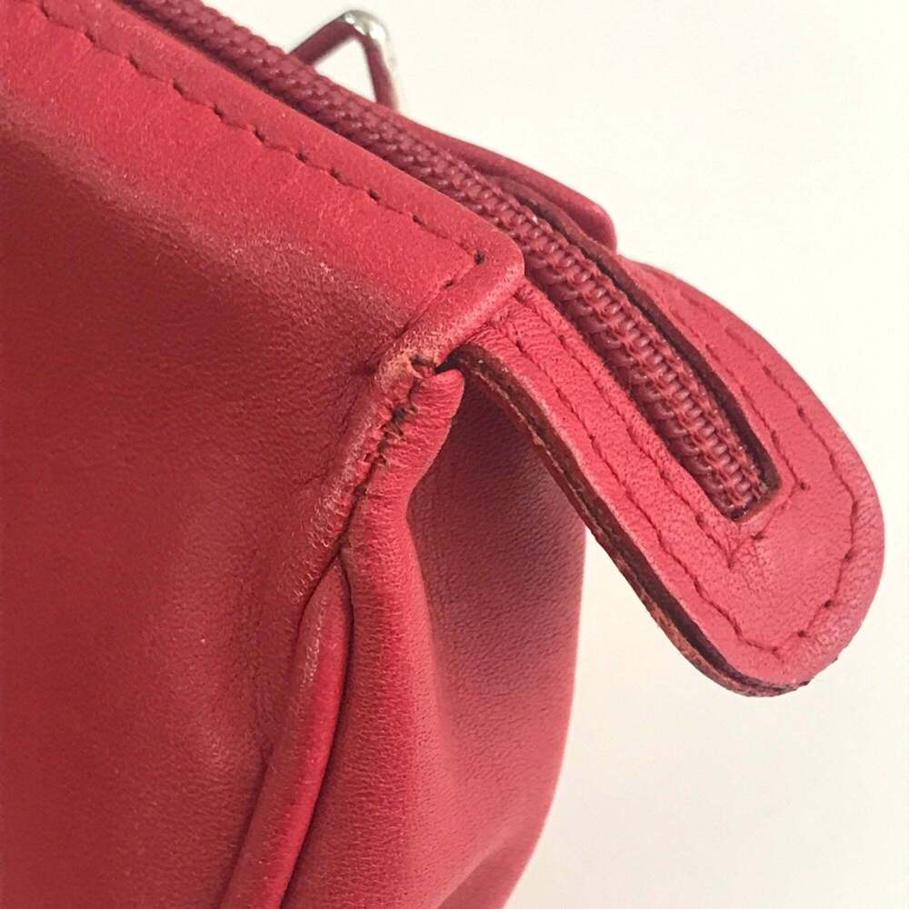 CHRISTIAN DIOR Red Leather Pochette Shoulder Bag - Picture 8 of 16